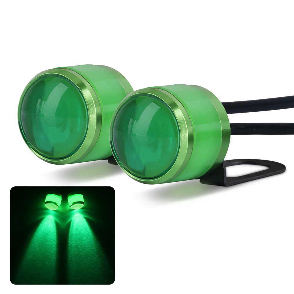 Foco estroboscópico intermitente para motocicleta, luz LED DRL para conducción, lámpara de espejo de ojo de águila, accesorios estroboscópicos para Moto ATV, 2 uds.: Azul