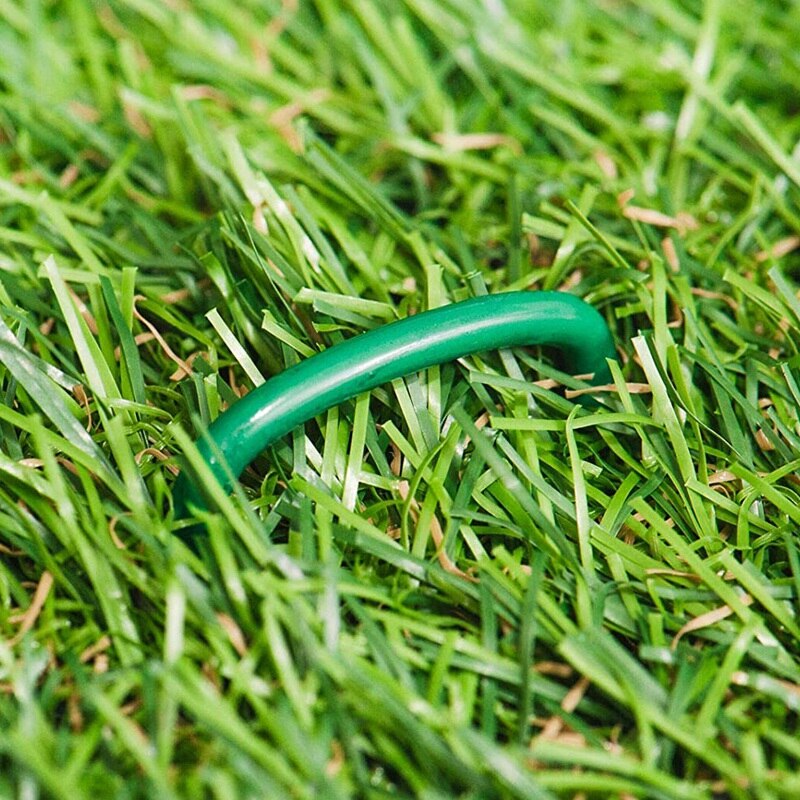 50 Garden U-Shaped Stainless Steel Nails + 50 Gaskets, Used for Garden Ground Turf Lawn Fixation