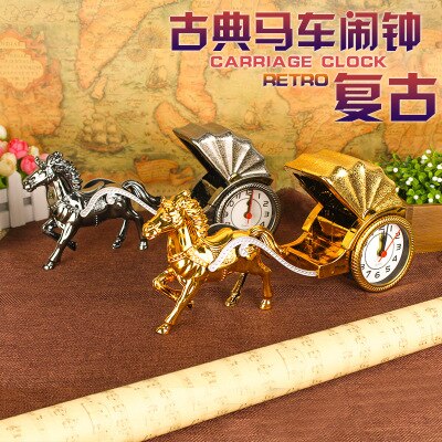 American Style Retro Carriage Model Table Clock Office Desktop Clock Living Room Clock Cafe Restaurant Decoration