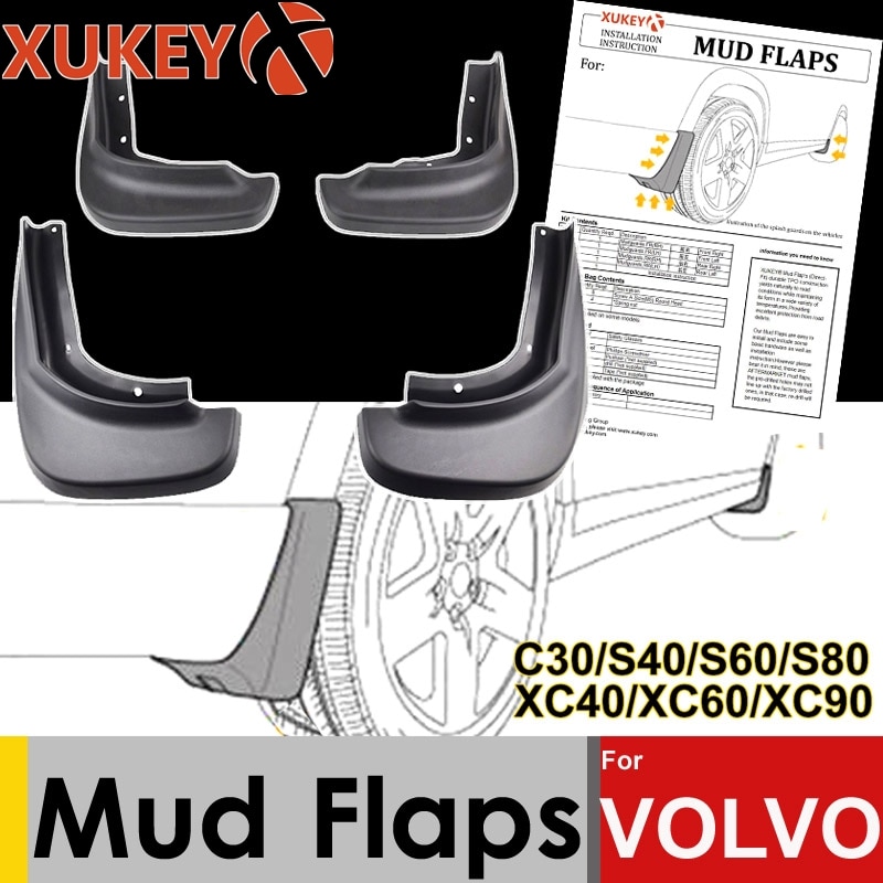 einstellen Auto Schlamm Klappen Für Volvo C30 S40 S60 S80 XC40 XC60 XC90 V40 V60 Schmutzfänger Spritzen Wachen Schlamm Klappe kotflüGel kotflüGel Styling