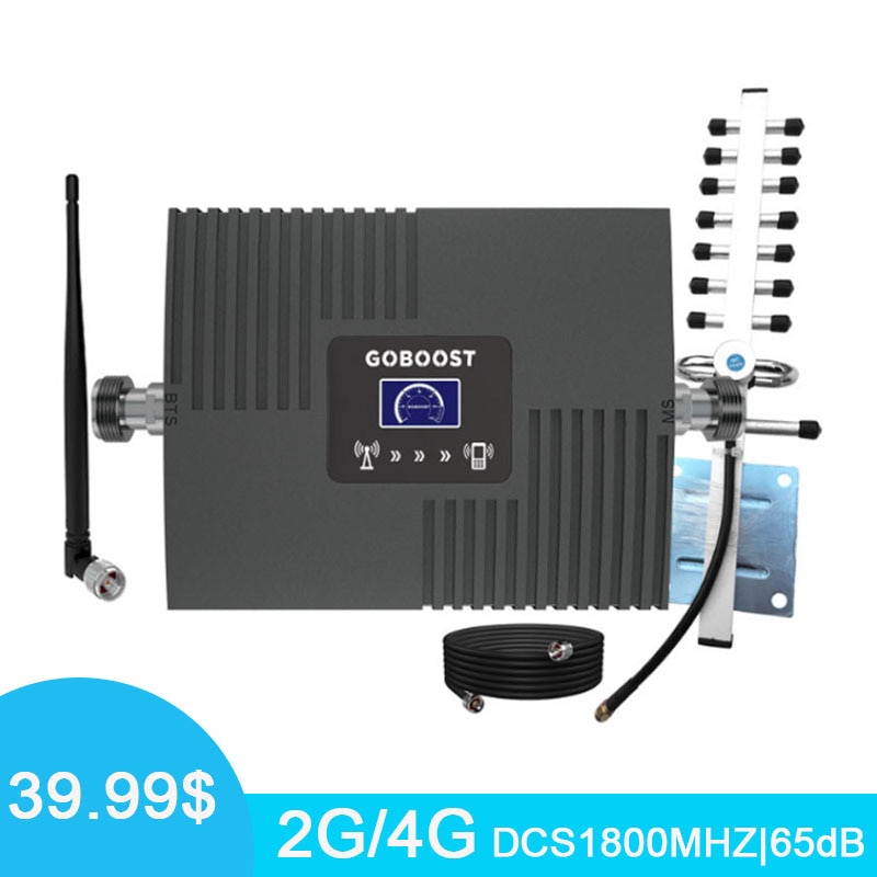 LCD Display Cellular Signal Booster DCS 1800mhz netzwerk 4G mobile verstärker Yagi + Peitsche Antenne Signal Repeater mit 10M Kabel