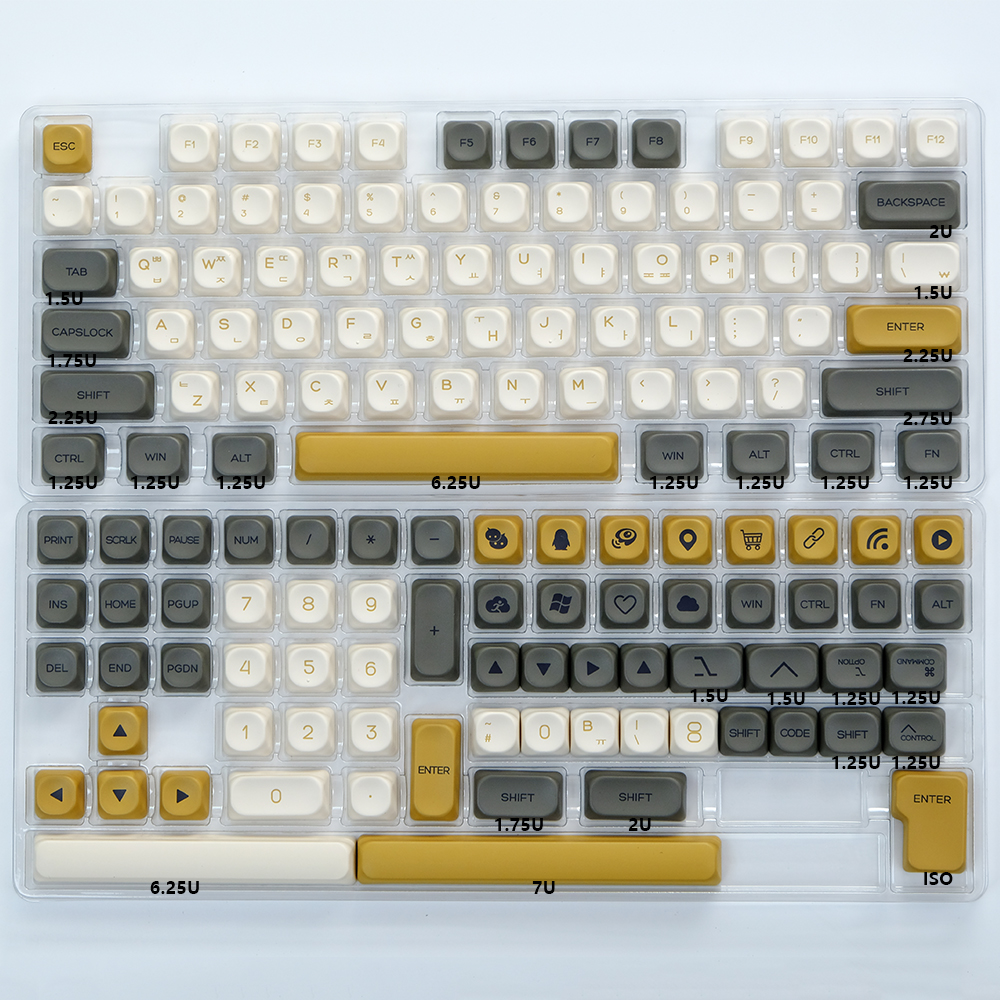 Kbdiy koa profil japanische ozean wal tasten kappen pbt mechanische tastatur tasten kappen russisch koreanisch 135 tasten kappen kunden spezifisch für mx schalter: Gold