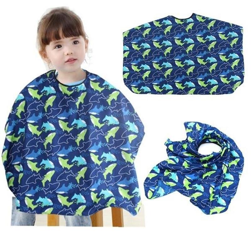 For Kids Salon Waterproof Hair Cutting Gown Cape Nylon Hairdresser Cape Sea Fish Patterned Barber