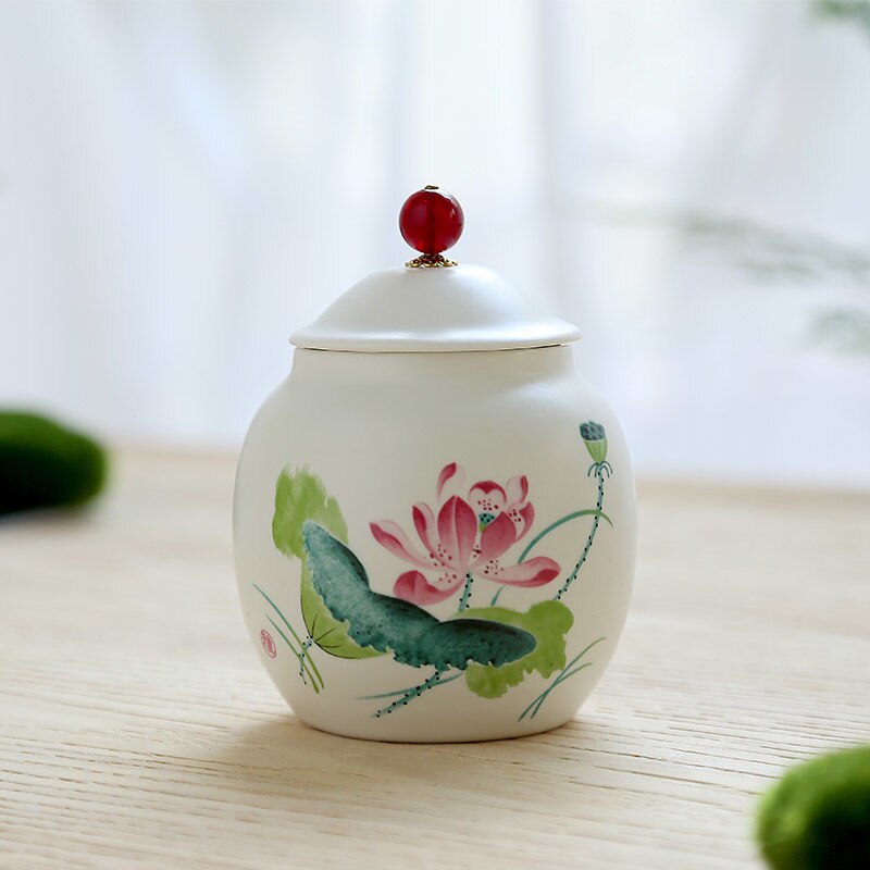 Recipiente de chá portátil de porcelana, tanque selado para cozinha, recipiente de cerâmica para armazenar alimentos, 8 cores para latas de açúcar caixa de caixa: yaguangheyun