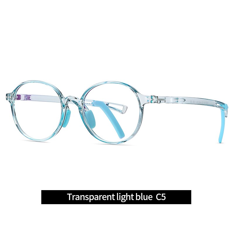 Round Anti Blue Light Kids Glasses Children Boy Computer Optical Frame Reflective Blocking Eyeglass Girls UV400 Filter TR90: Blue