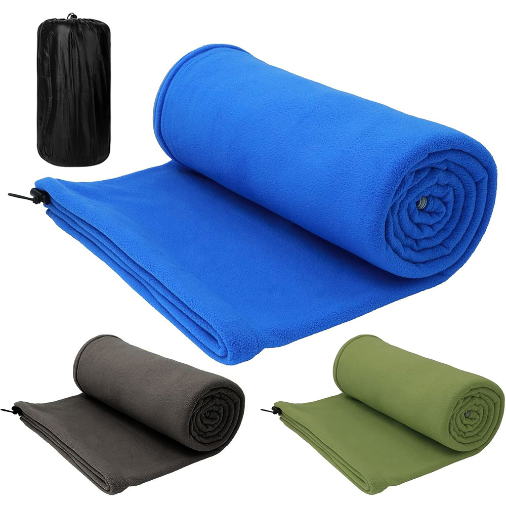 Draagbare slaapzakvoering Microfiber fleece reislaken Slaapzak Campingdeken met ritssluiting voor buiten kampeertentbed