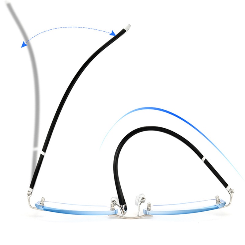 Vazrobe Rimless Myopia Glasses Insert Optic Lens -0.75 -1.00 -1.50 to -5.00 Finished Eyewear with Far Vision Prescription Lenses