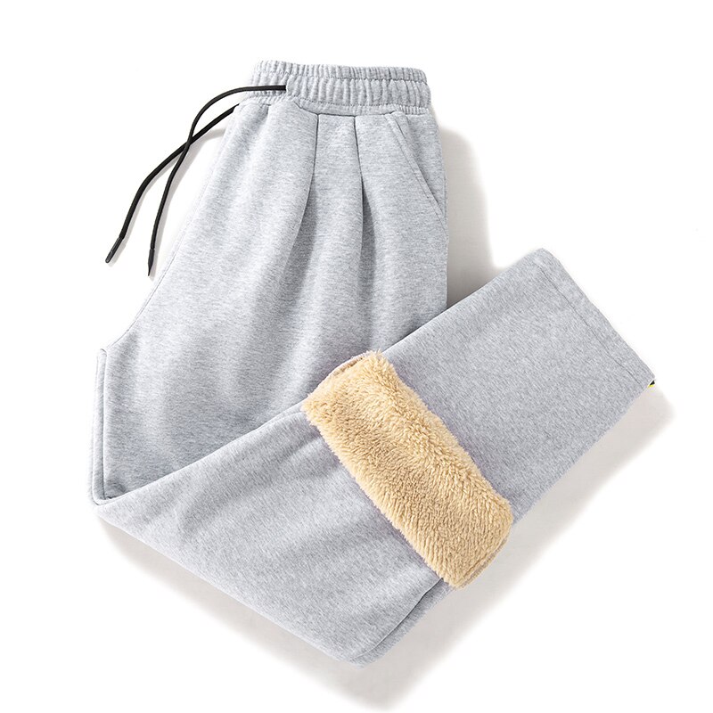 Winter warme fleece joggingbroek heren casual slim fit broek dikker lamsvelours joggingbroek plus maat 8xl heren streetwear: Grijs / 4xl