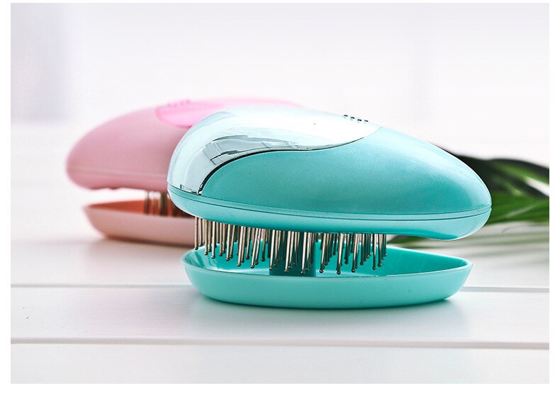 Cepillo iónico portátil eléctrico para el cabello alisador de cabello cepillo peine para el pelo masaje antiestático Mini peine de pelo lacio