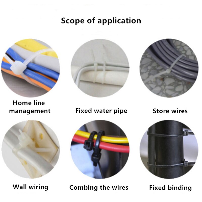 100 stücke von selbst-Verriegelung kunststoff Nylon krawatten 3*60-5*300 multi spezifikation zug krawatten, nicht leicht zu brechen kabel reißverschlüsse