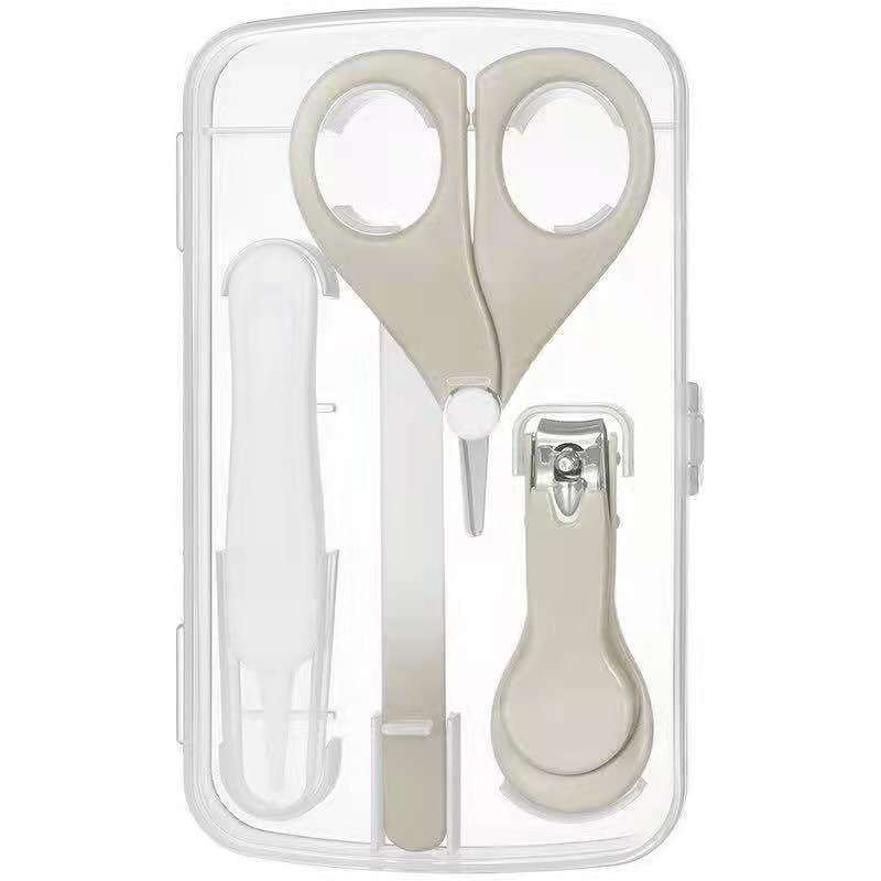 4 Stck Baby Nagel Pflege Schere WunderschöNe setzt Sicherheit Nagel Cutter Nagel Schere Anzug Neugeborenes Baby Reinigung Mühen Nagel Pflege: grau