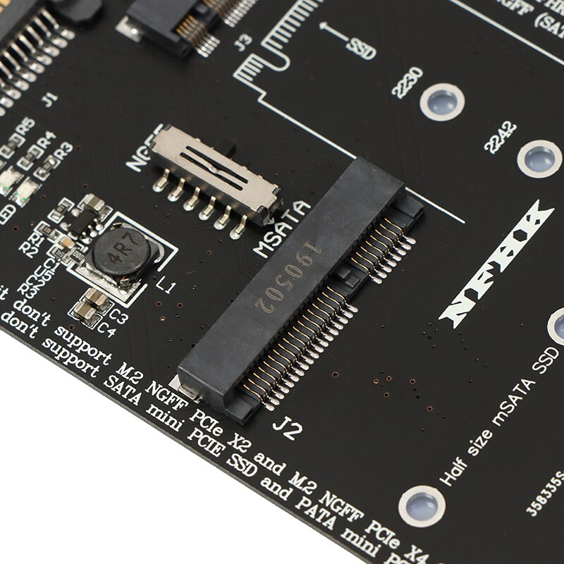 Adaptador NGFF MSATA SSD a SATA 3,0, tarjeta convertidora 2 en 1 para PC y portátil