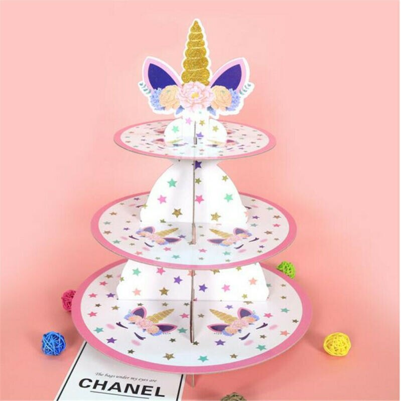 3-tier Papier Cake Stand Kids Verjaardagsfeestje Decoratie Cupcake Stand Candy Bar