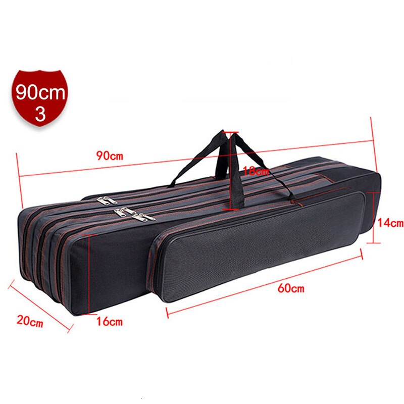 Waterproof Fishing Rod Bags Portable Multifunctional Large Capacity Fishing Reel Tackle Storage Case Backpack 70 80 90 120cm: 90cm 3-Layer