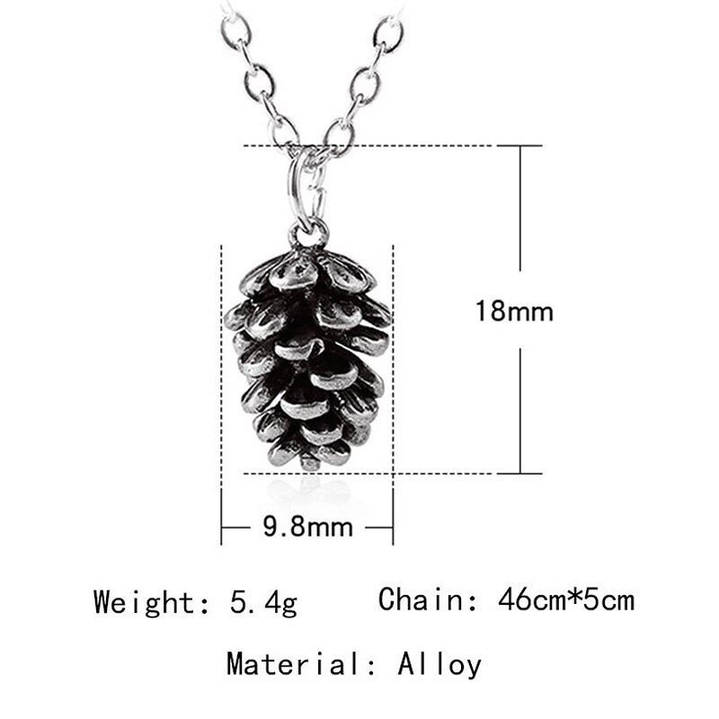 Pine nut plant sample pendant necklace for women metal choker acorn pine cone chain necklace jewelry accessories