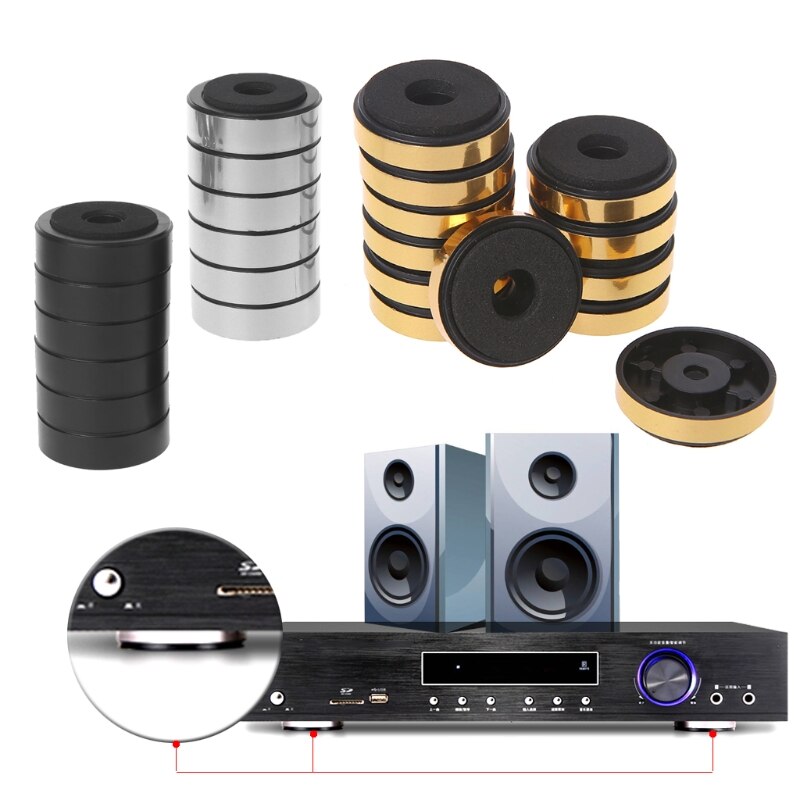 10 stuks stereo audio speakers versterker chassis schokdemper voetpad voetpads goud trillingsabsorptie stands aug