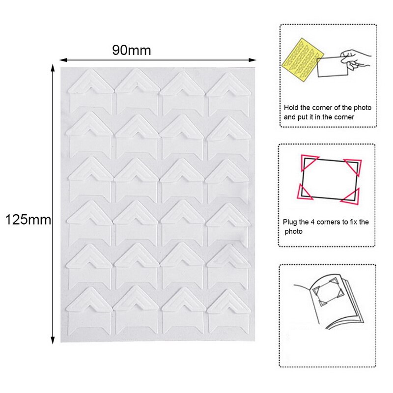 Álbum de fotos foto de libro de recuerdos protectores de esquina Vintage DIY pegatina hecha a mano Decoración Para Scrapbooking Marco de álbumes Decoración: white