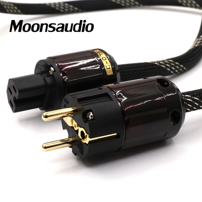 Moonsaudio Hi-end 4N OFC Pure copper EU version audio hifi power cable with P-079E/C-079 connector plug