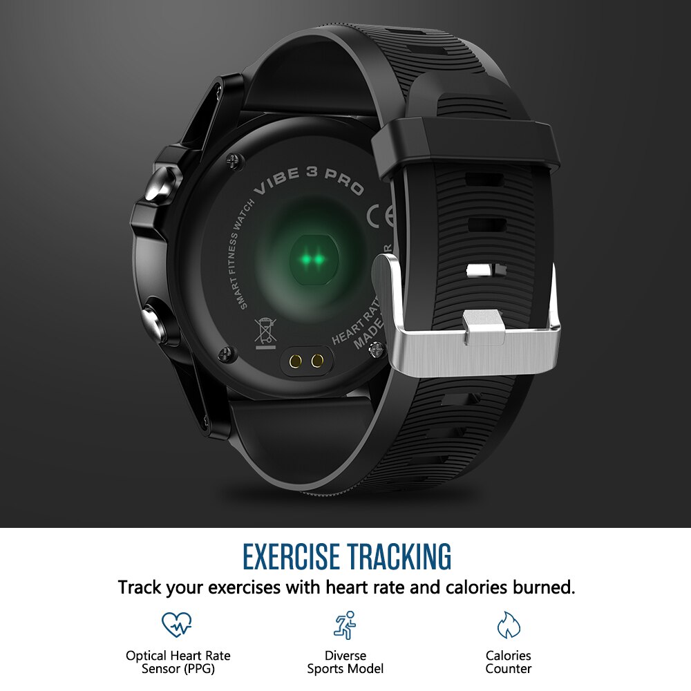 Zeblaze VIBE 3 PRO couleur écran tactile sport Smartwatch fréquence cardiaque IP67 étanche météo musique à distance hommes pour IOS et Android