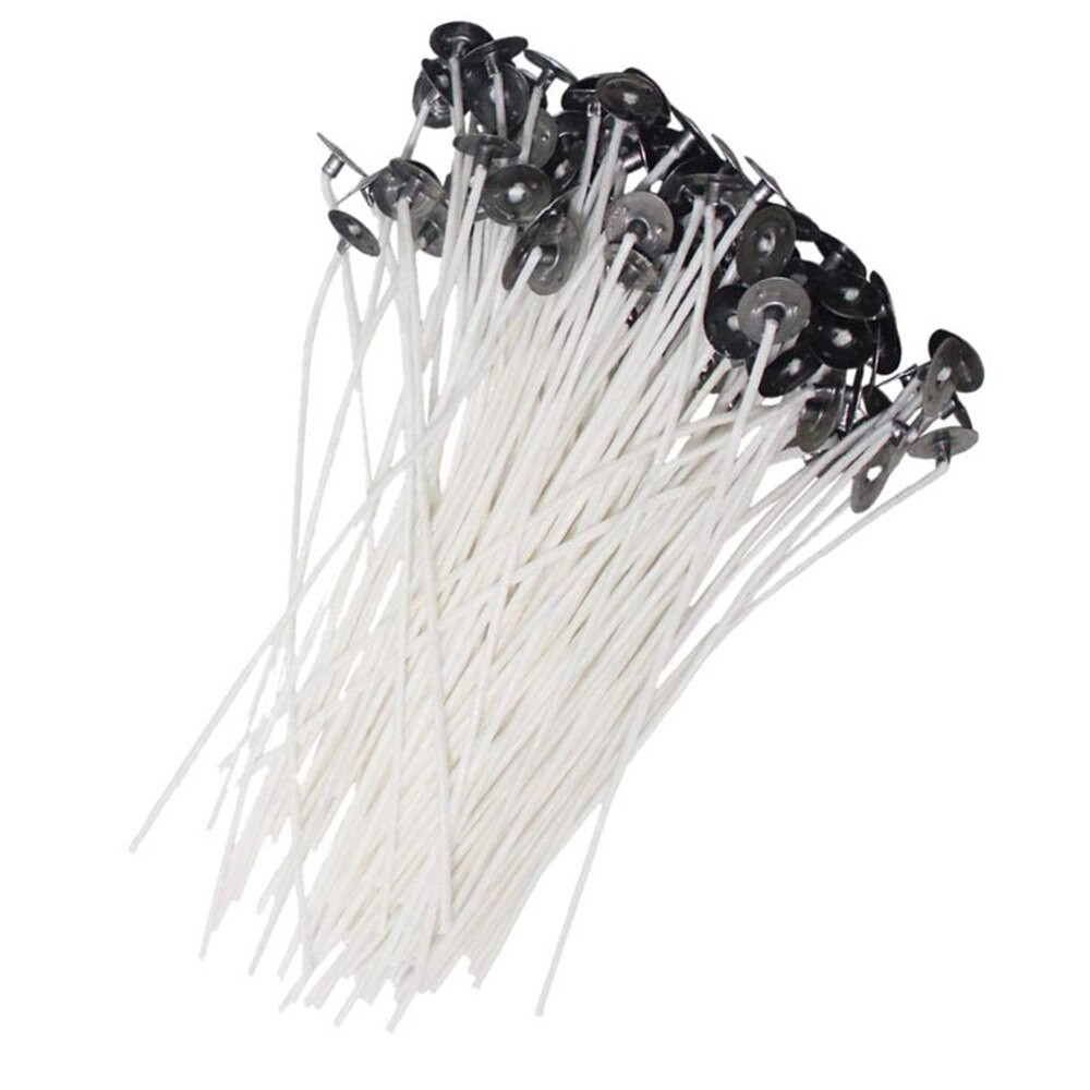 100 stuks 15cm Lengte Kaars Lont Katoenen Lont Prewax en Katoenen Garen Gevlochten Boter Lamp Lont Zelfgemaakte Handgemaakte Kaars accessoires
