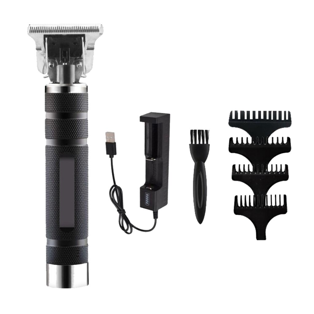 Electric Pro T-outliner Cordless Hair Clipper Trimmer Kit Rechargeable Salon Barber Oil Hair Beard Trimmer For Men Boyfriend: T1 black