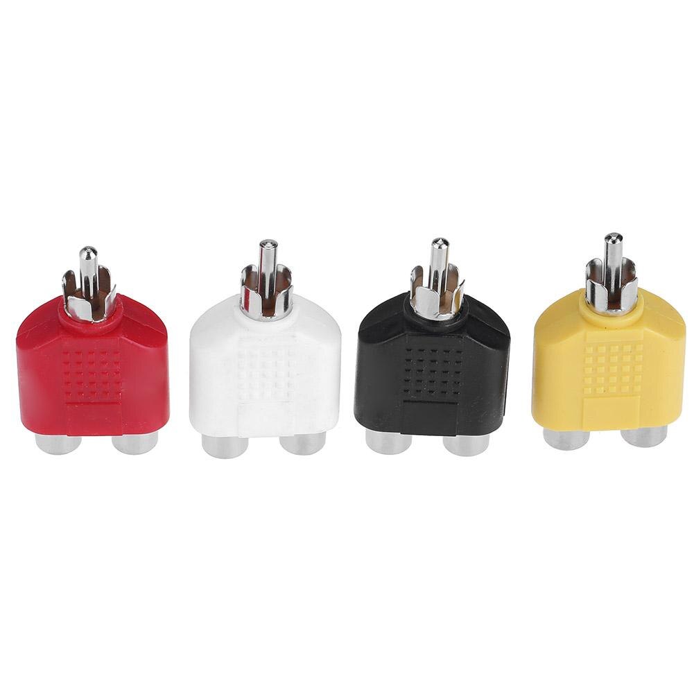 4pcs Audio Cables RCA 7mm Y Splitter AV Audio Video Plug Converters 1 Male to 2 Female Digital Cables Adapters Jack Plug