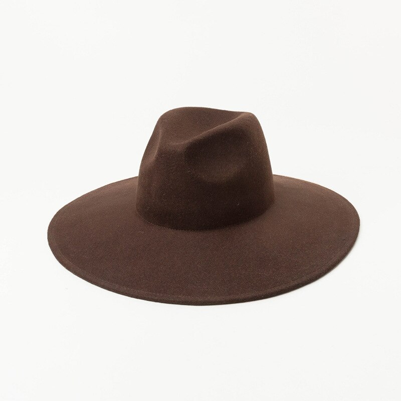 100%  moderigtig boho chic fedora-hat i landlig stil med bred skygge: Brun