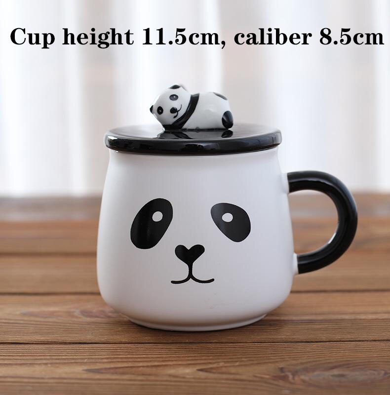 Criativo bonito panda caneca de cerâmica com tampa resistência de alta temperatura durável leite copo de café nós beber copos de água suprimentos para casa: B
