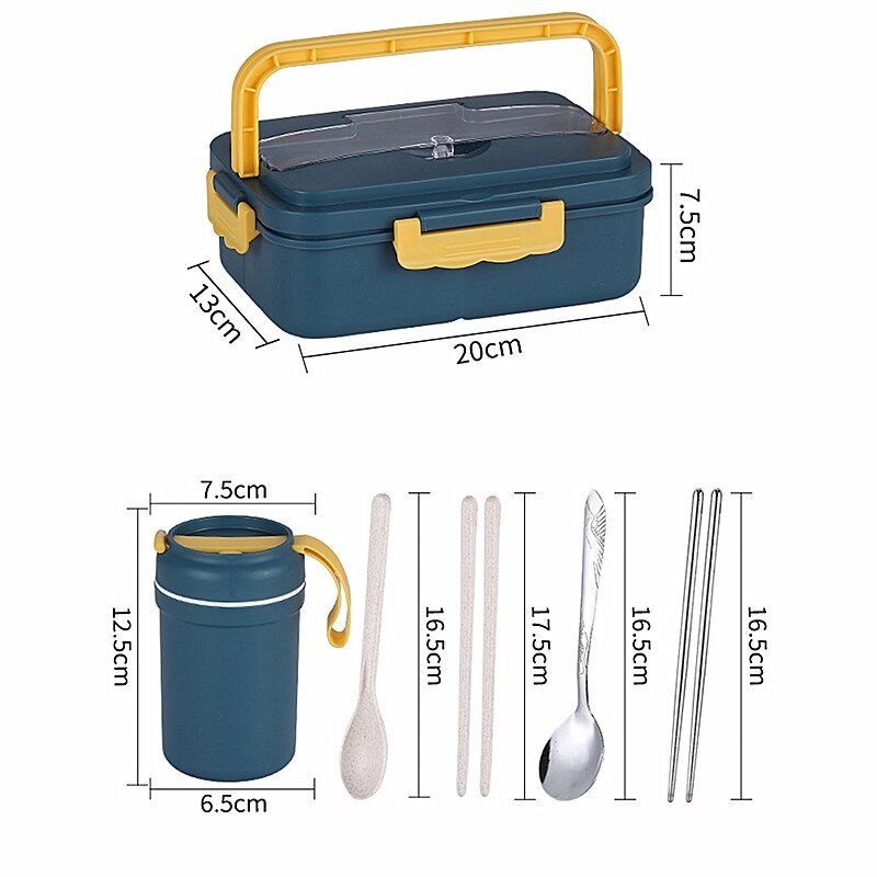 Gezonde lunchbox van tarwestro, bentoboxen, magnetronservies, voedselcontainer, keukenvoedseldoos