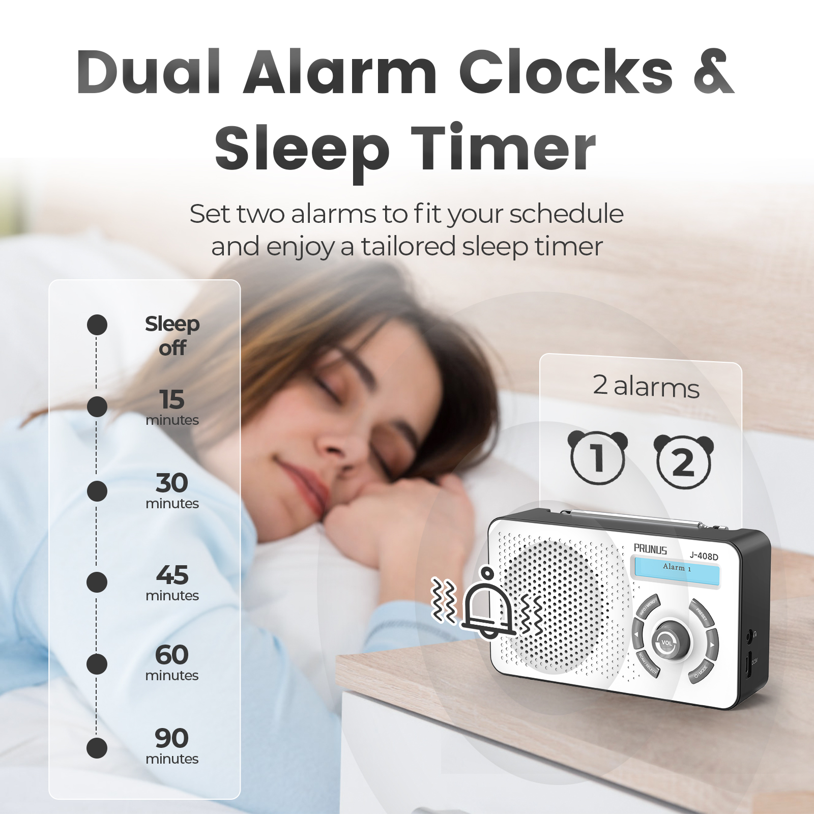 DAB / DAB+ / FM Digital Radio Receivers Portable Bluetooth speaker 3W Hi-Fi Stereo USB-C 2000mAh rechargeable for 4 AA battery