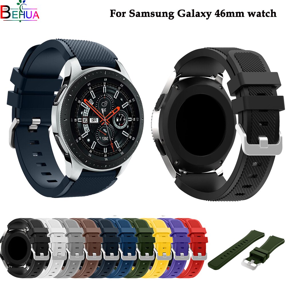 Galaxy 46mm watchband Replacement silicone strap For Samsung Gear S3 22mm sport wristband For Samsung Galaxy 46mm SM-R800 watch