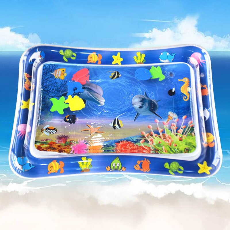 Water Mat Baby Inflatable Patted Pad Baby Inflatable Water Cushion Infant Play Mat Toddler Funny Pat Pad Toys: O 69x55cm
