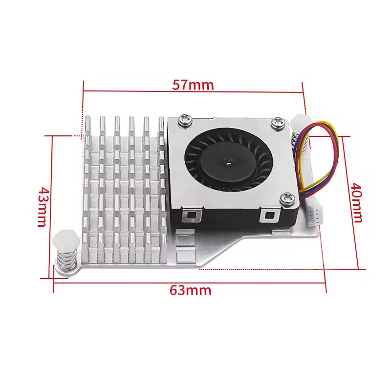 Raspberry Pi 5 Active Cooler Aluminum Heatsink PWM Speed Adjustable Fan Black Silver Cooling Radiator for RPI 5 Pi5