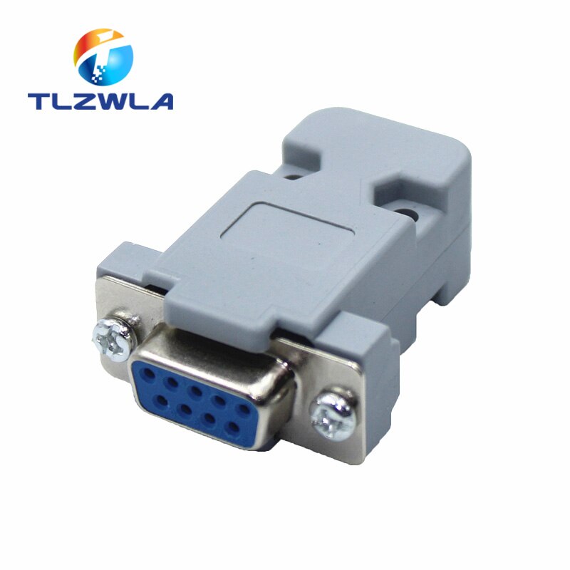 1Pcs RS232 serial port connector DB9 female socket Plug connector 9 Pin copper RS232 COM adapter with Plastic Case DIY