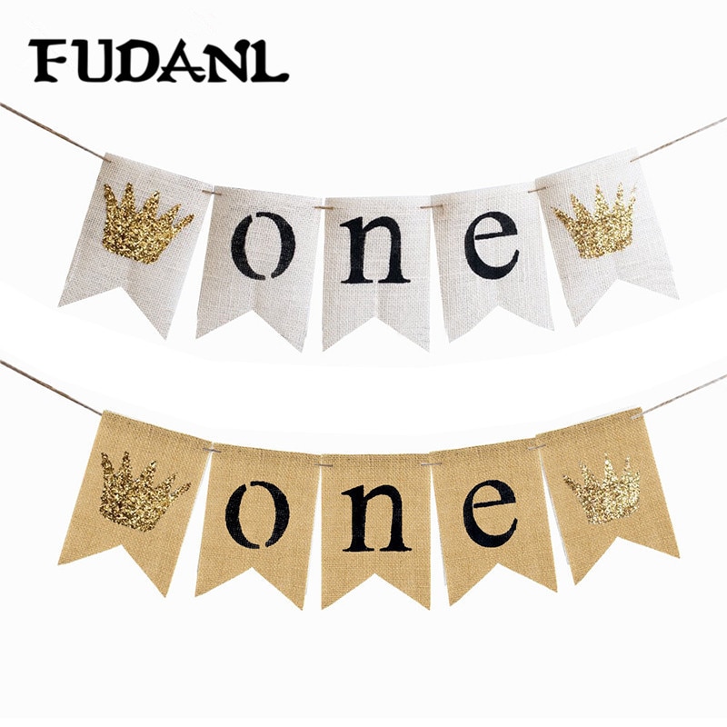 1 set pojke flicka första födelsedag banner ett år 1st födelsedag bunting party dekoration baby shower festtillbehör