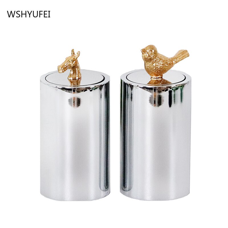 Nordic simple bird horse head cover silver toothpick holder insert toothpick box home dining table decoration
