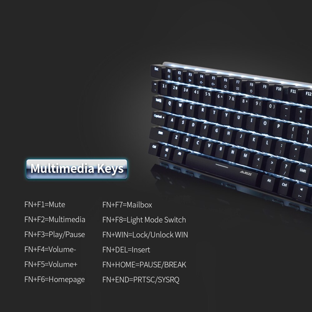 AJAZZ AK33 lineare azione Tastiera Meccanica di Gioco E-sport Tastiera 82 Tasti USB cablata anti-Le Immagini Fantasma per PC del computer portatile Del desktop