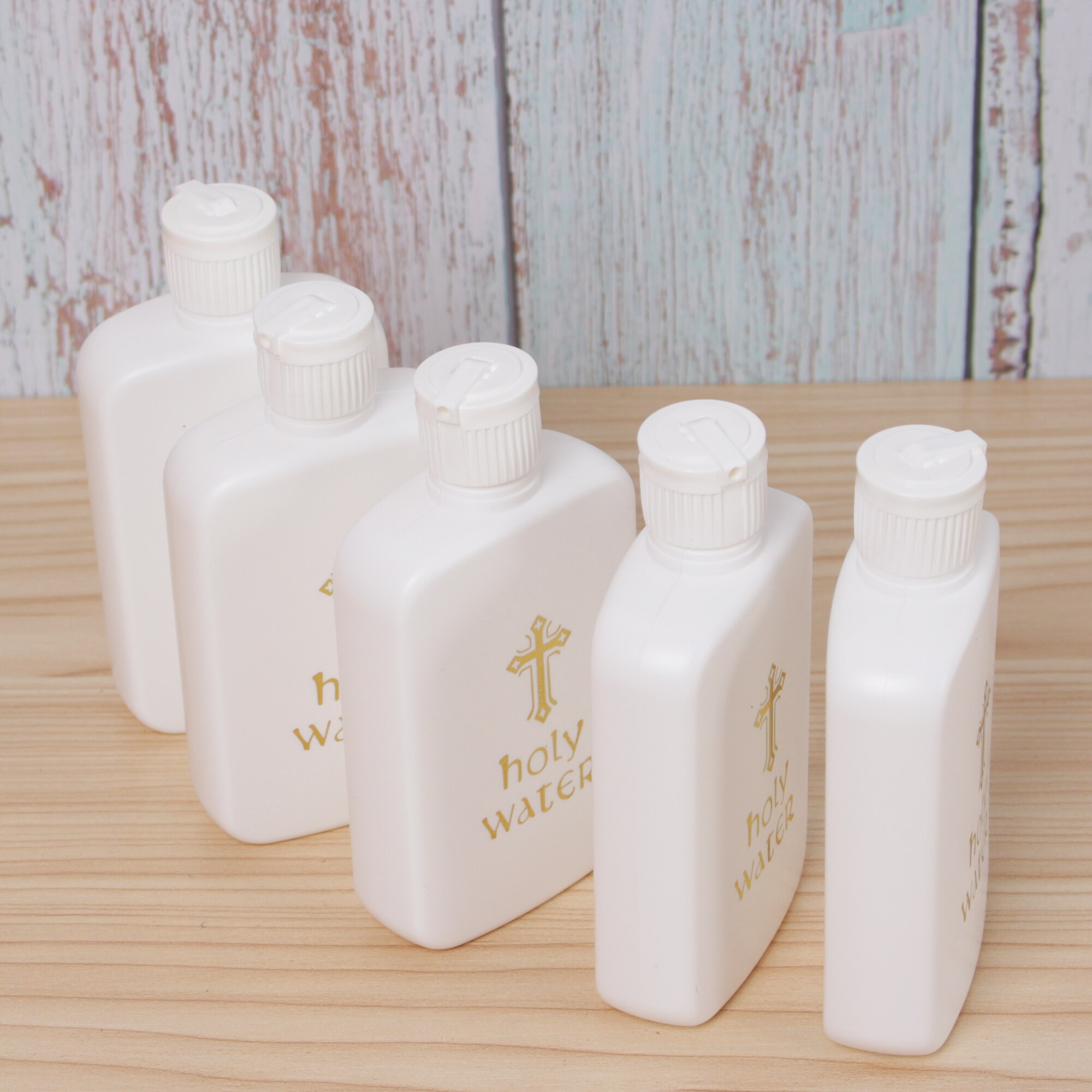 5Pcs 60/100Ml Hervulbare Holy Water Flessen Gouden Kruis Heilige Water Container Met Schroefdeksel Christian Pasen kerk Levert