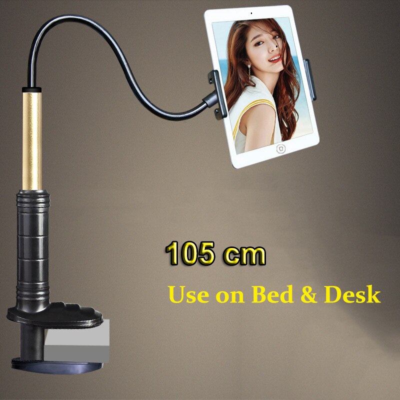 130cm fleksibel bordholder til tablettelefoner, der kan justeres til 5 to 12.9 tommer sengestøttebeslag til tablettelefon til ipad pro: 105cm sorte