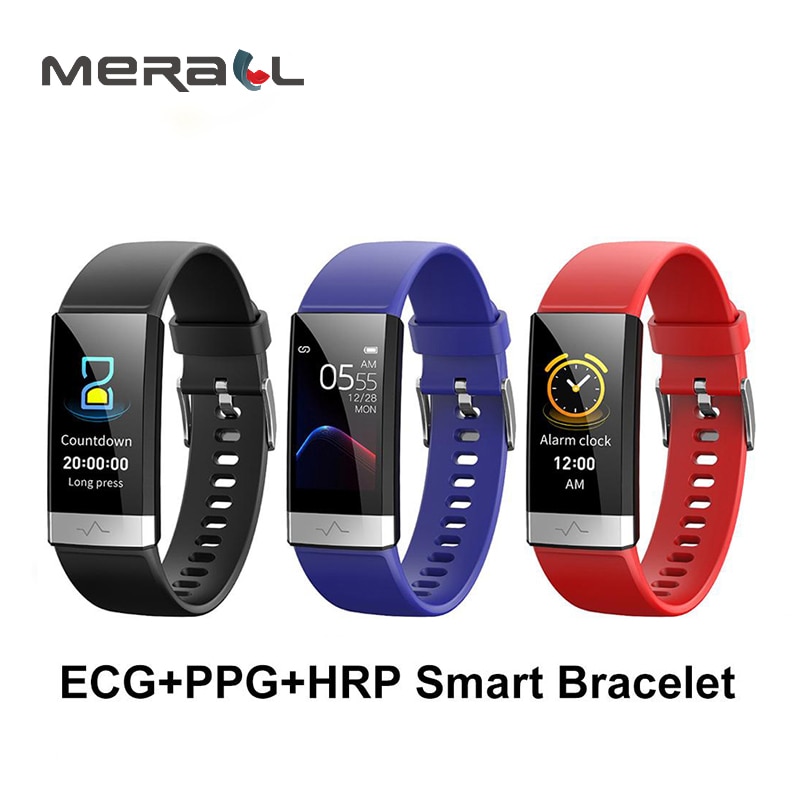 Bloeddruk Pols Band Hartslagmeter Armband Ecg Ppg Hrv Smart Horloge Met Elektrocardiogram Display Polsband