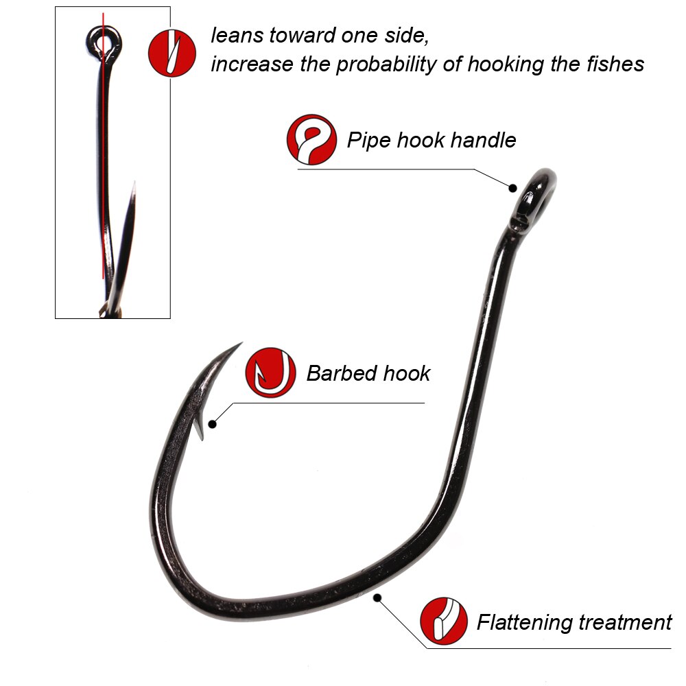 JIGEECARP 20pcs Barbed Catfish Fishing Hooks High Carbon Steel Catfish Hook 3/0 2/0 1/0 6 8 V Sharp Hook Fishing Tackle