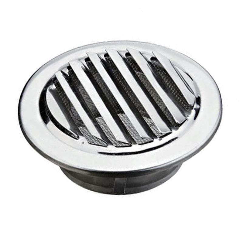 100mm Silver Stainless Steel Ventilation Grille Round Air Grille with Flange Insect Protection