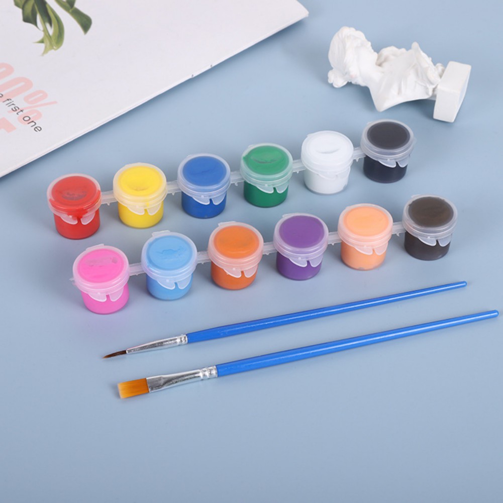 Eco-friendly 12 Colors Eco-friendly Acrylic Paint DIY Handmade Painting Art Materials Arts Crafts Painting Tool: Default Title