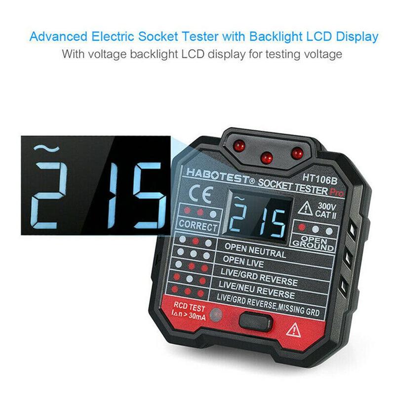 Electric Socket Tester EU / US / UK Plug Neutral Earth Leakage Test Polarity Electric Breaker Plug Circuit Wall Wire N5J4