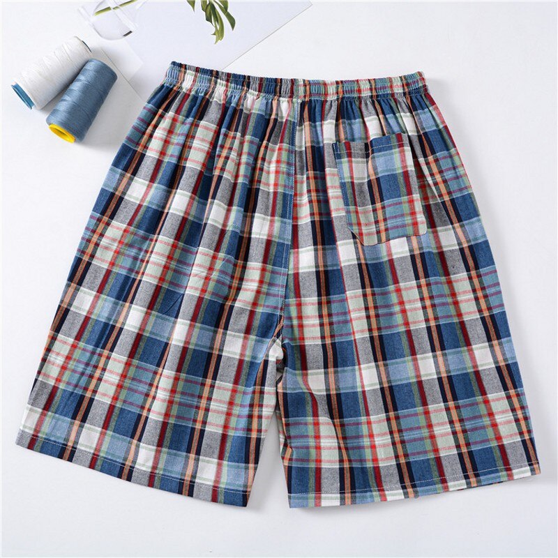 Summer Mens 100% Cotton Sleep Bottoms Pajamas Shorts Sleepwear Pants Pajamas Male home Sleep Shorts Men Sleeping Shorts XL-3XL: B / XXXL