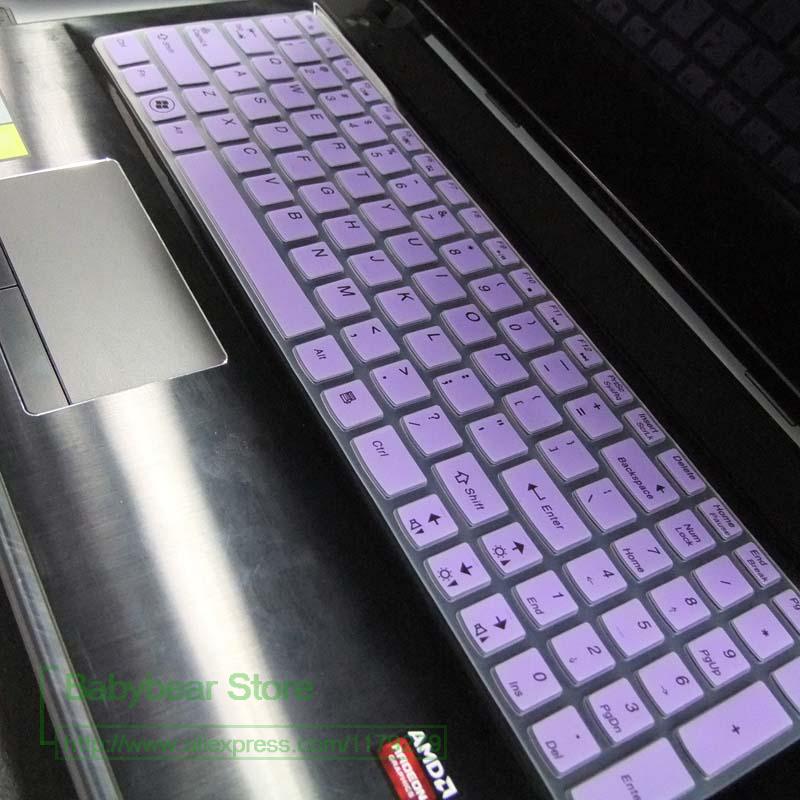 Neue Silikon tastatur abdeckung für Lenovo 15,6 zoll Y50-70 G50-80 Z500 B590 G510 G580 Y510P Y50 G50 Y570 Z580 Z560 b580 V580: Violett