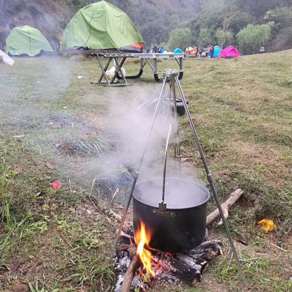 Outdoor Camping Koken Statief Gereedschap Verstelbare Hoogte Camping Statief Voor Fire Opknoping Pot Outdoor Kampvuur