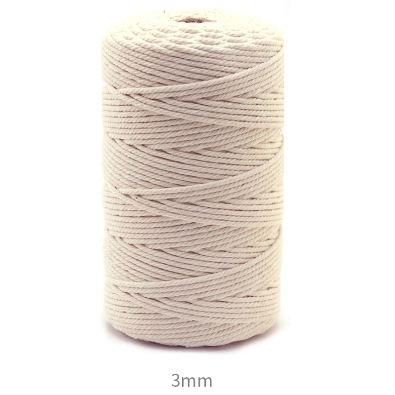 Cordón de macramé de 1/2/3/4/5/6mm, 109/218 yardas, cuerda de macramé de algodón, cordón artesanal para manualidades, perchas de plantas tejidas, Navidad, boda: 3MM / Cobre envejecido