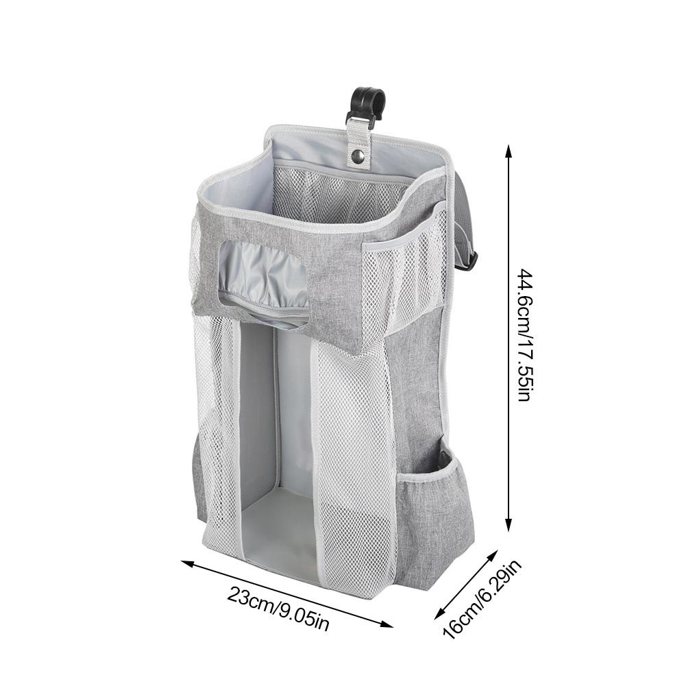 Bolsa colgante para cama de bebé, bolsa de almacenamiento para cabeza de cama, desmontable multifuncional, bolsa de almacenamiento de juguetes para pañales delante de la cama