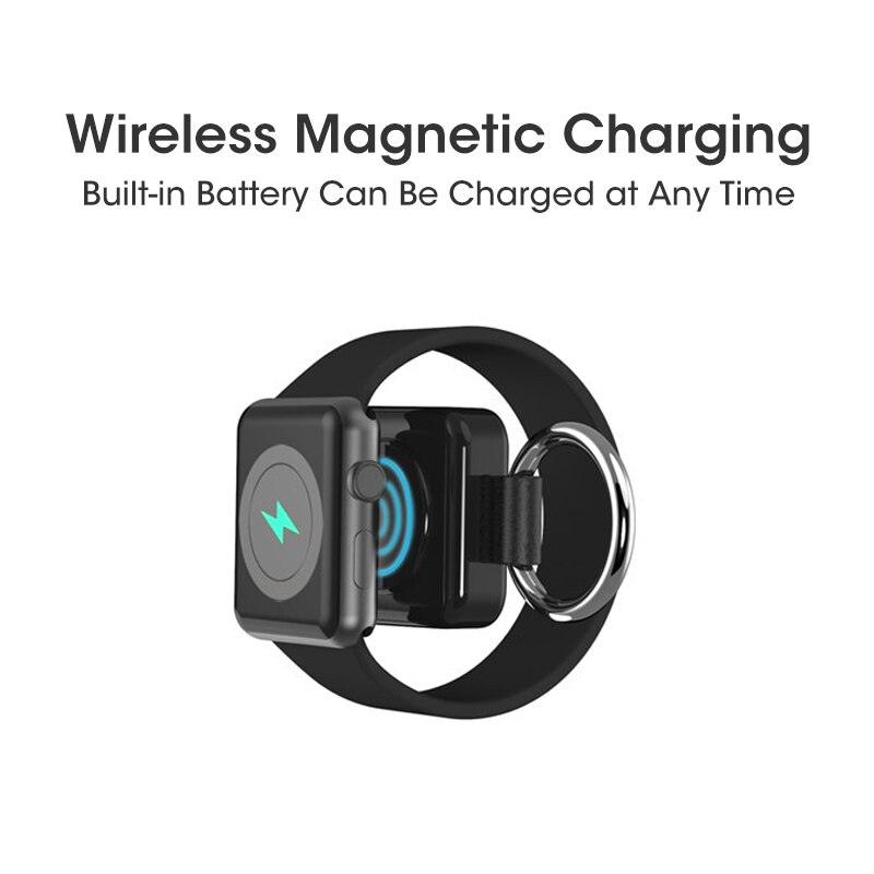 Wireless Charger Watch For Apple Watch 7 Keychain USB C 1400Mah Portable Power Bank Battery Charger For Apple Watch 6 5 4 Iwatch